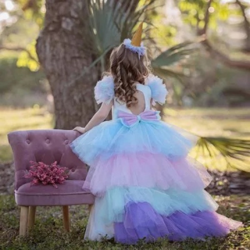 Luxury unicorn birthday dress - Picture 3 of 12